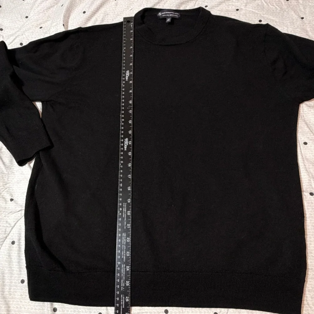 Hart Schaffner Marx Mens 2XT Black Extra Fine Merino Wool Crewneck Sweater - Picture 5 of 8